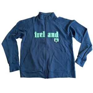 Roma Atletica Ireland Track Jacket Mens XL Navy Blue Cotton Full Zip Soccer